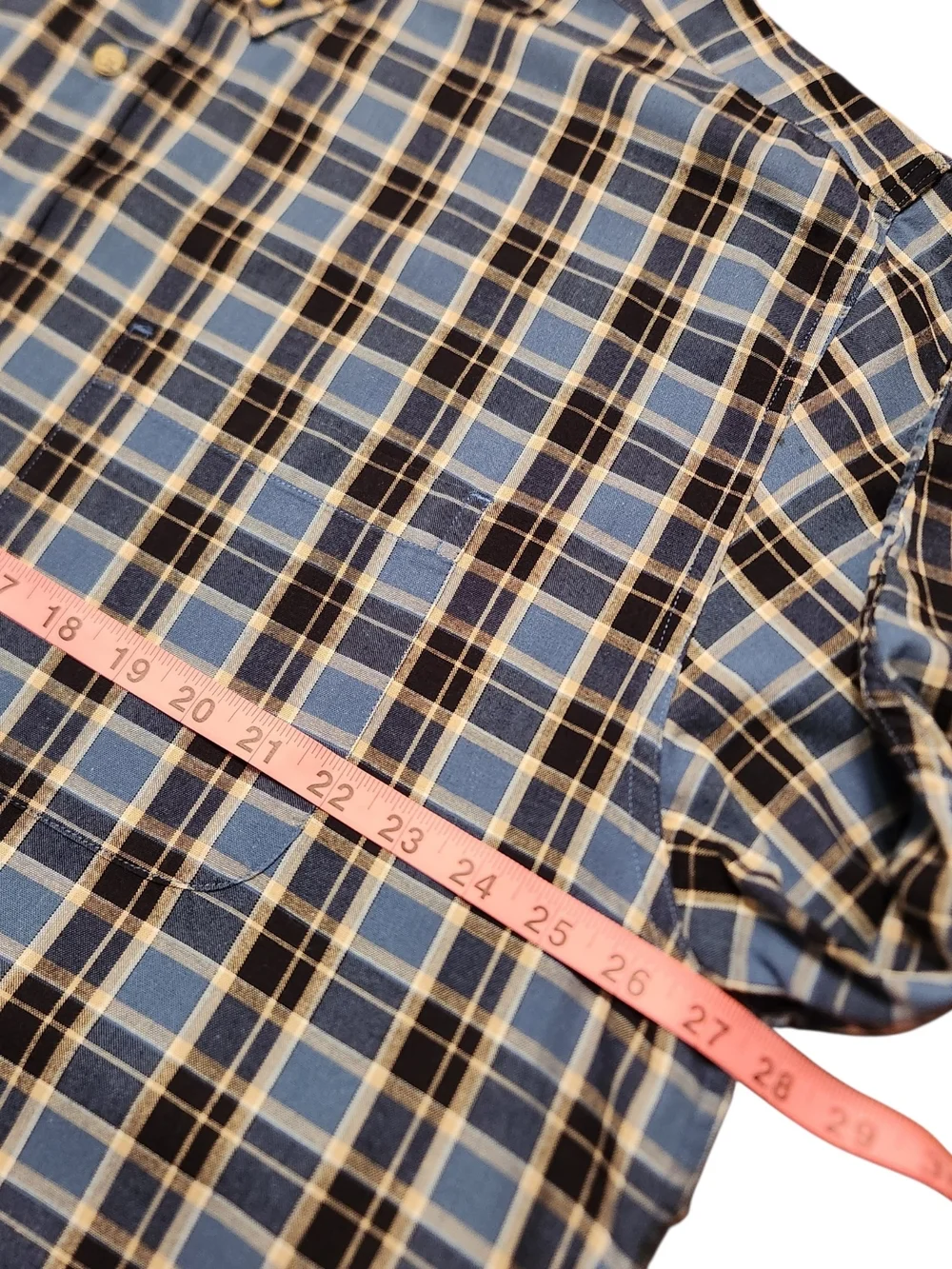 Eddie Bauer Men's Size Large Micro-Check Plaid Cotton Button-Down Shirt Office